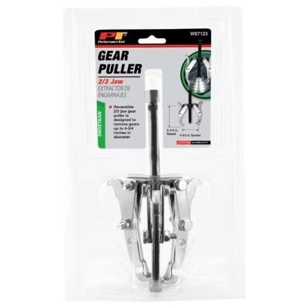 2 Jaw Gear Puller 3 1/4 In X 4 3/4 In Gear Puller-2 J, W87123, Performance Tool, Mfr#: W87123
